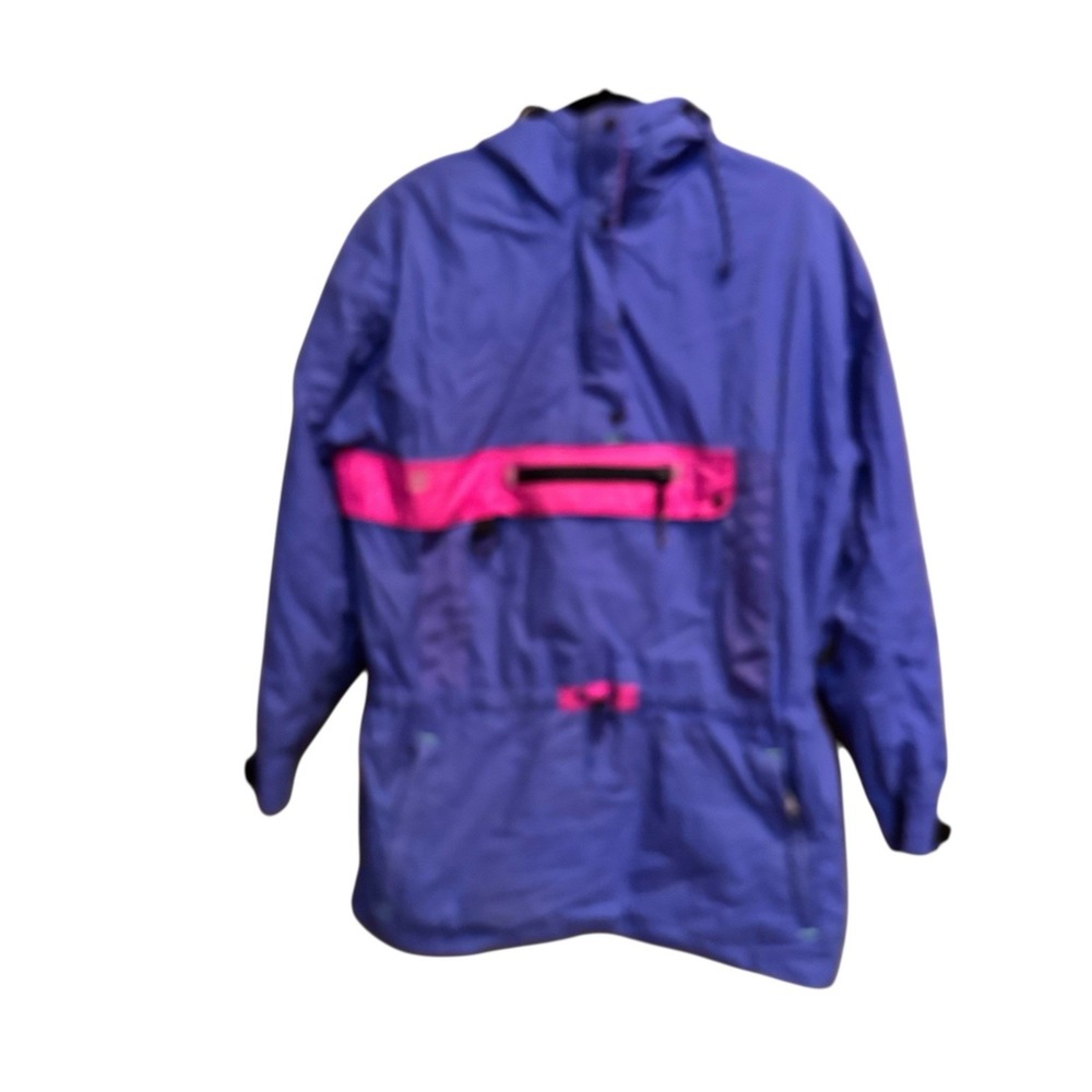 Vintage Mountain Goat Jacket Womens Medium Purple Pink Hooded Anorak Ski